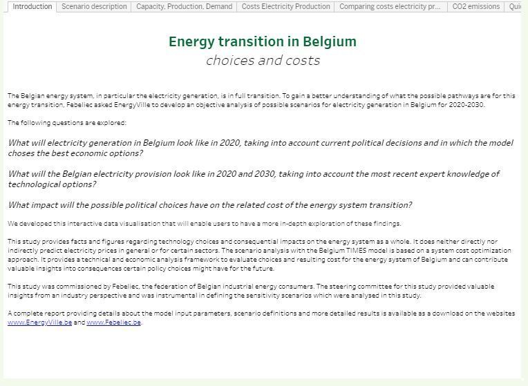 Energy Transition in Belgium - Choices and Costs
